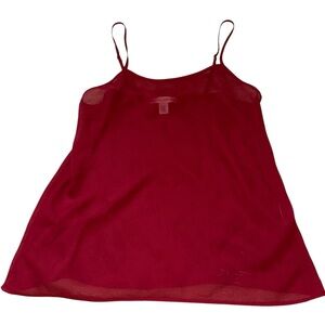Banana Republic Red Sleeveless Camisole Mesh Top